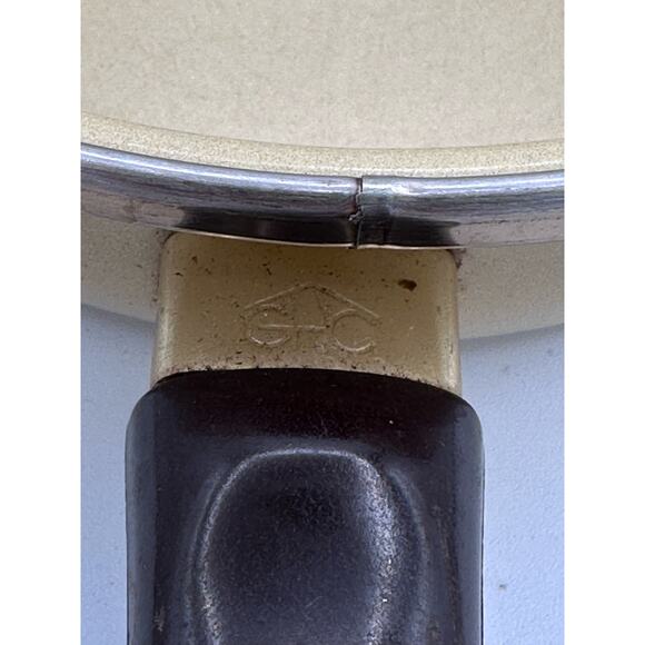 Vintage Pfaltzgraff 7" Metal Skillet Fry Pan Village Brown and Tan Made in USA - Picture 9 of 9